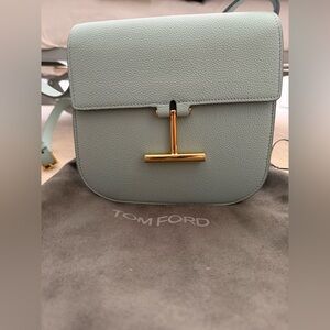 Tom Ford Light Blue Crossbody Bag with Gold Accent